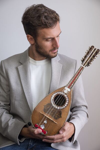 Raffaele La Ragione with his mandolin