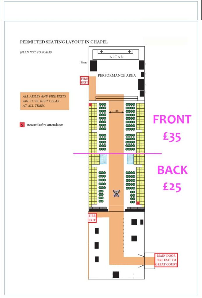 Trinity College Chapel seating layout